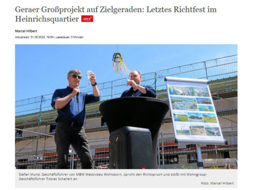 RICHTFEST FÜR LETZTEN 12 EIGENTUMSWOHNUNGEN IM REIHENHAUSSTIL