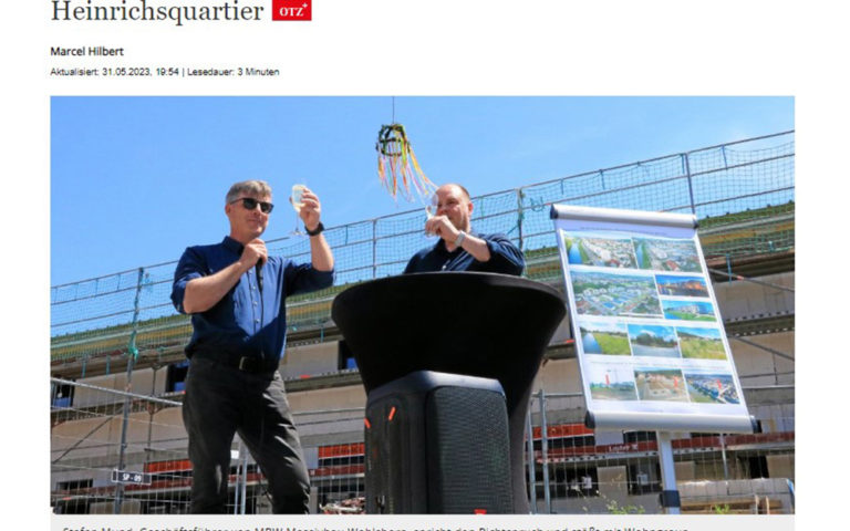 RICHTFEST FÜR LETZTEN 12 EIGENTUMSWOHNUNGEN IM REIHENHAUSSTIL